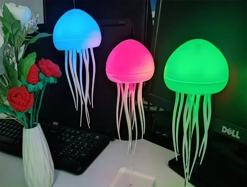 Upgraded Silent Jellyfish Lamp, Jelly Fish Light with Dancing Legs, Voice Control for Bedrooms, Living Room and Christmas Gifts