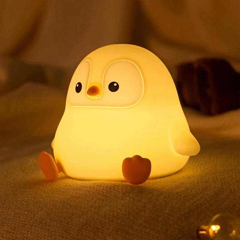 Cute Penguin Night Light,Led Squishy Novelty Lamp,2 Levels Dimmable Nursery Bedroom Nightlight for Kids, Dorm Decor